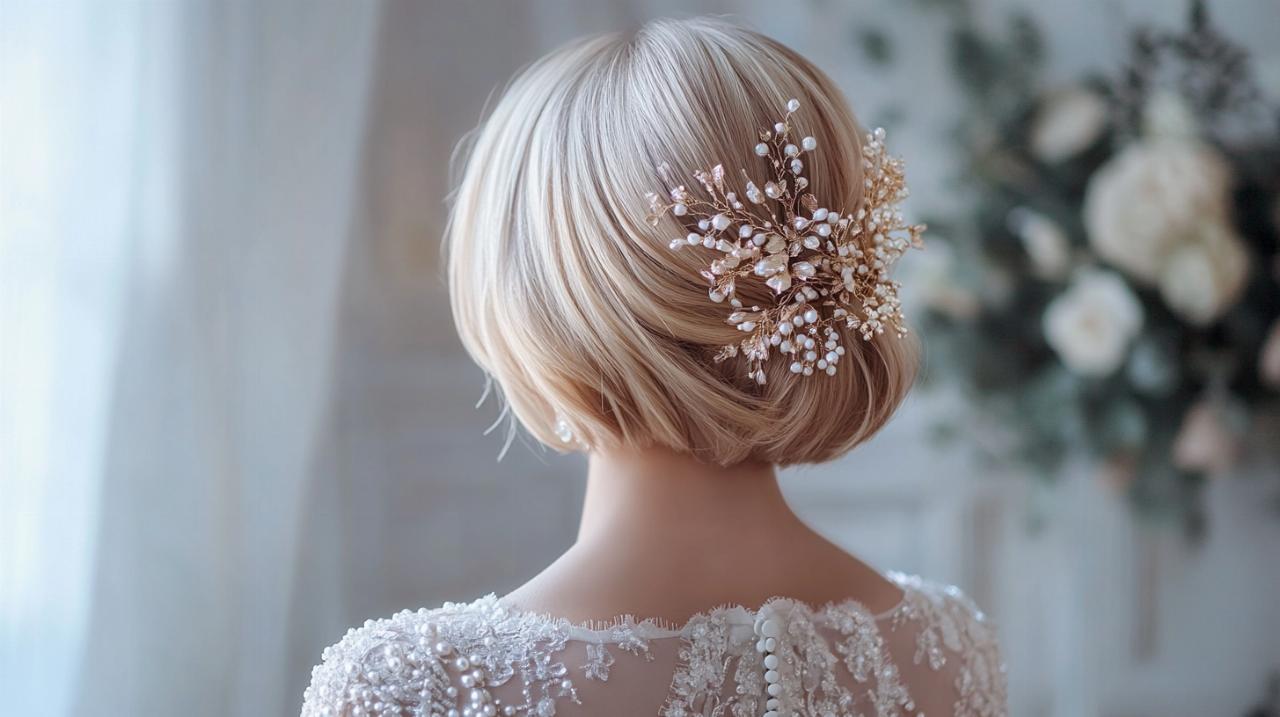 40 idées de coiffure mariage pour cheveux coupés au carré comme les it-girls